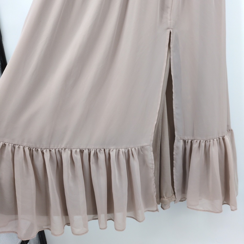 Birdy Grey Blush Chiffon Ruffle Strap Dress‎ Midi Maxi Coquette Romantic Small - Picture 6 of 9